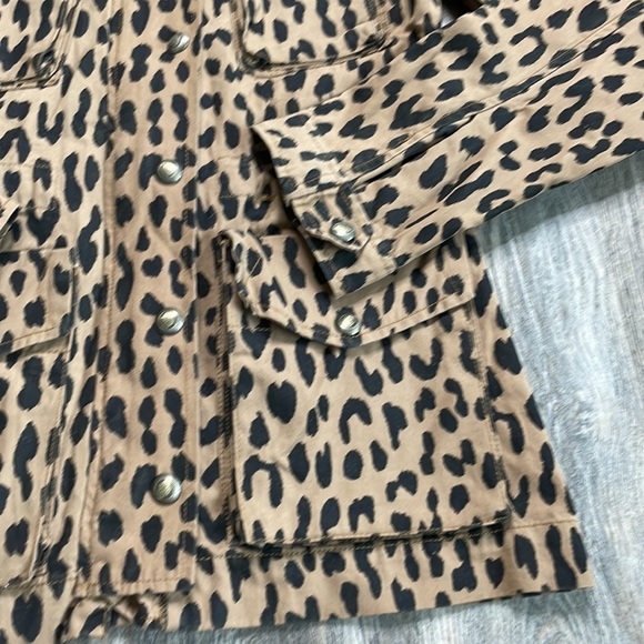 RACHEL Rachel Roy Denim Tan and Black Leopard Zip Up Utility Jacket, size small - Picture 6 of 15